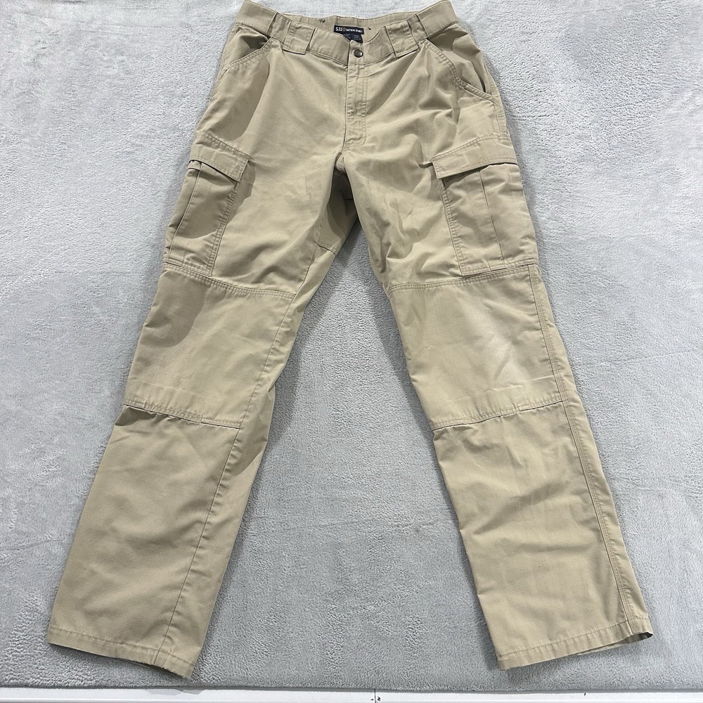 5.11 Tactical Work Pants Men Large Long Workwear Ripstop Heavyweight Beige